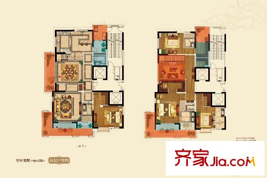 天元世家D1空中美墅 5室3厅4卫1厨