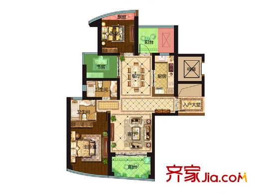 保利达江湾城观澜 3室2厅2卫1厨