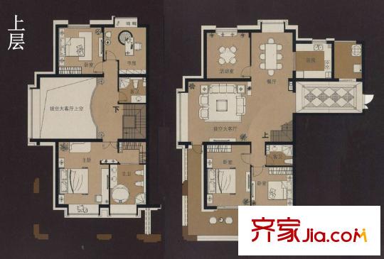 天元世家天湾座跃厅美墅户型 6室2厅3卫1厨