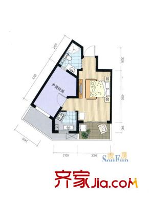 阳光100国际新城波谱洋房F 1室1厅1卫