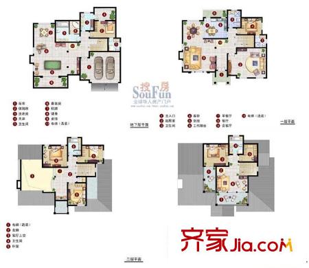 太湖威尼斯花园别墅户型图5室 户型图 5室3厅4卫1厨