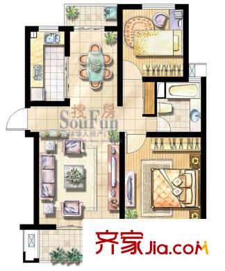 绿地波士顿公馆DB2 2室2厅1卫