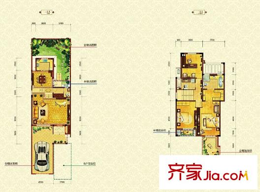 奥林匹克花园户型图4期纯水岸叠拼a户型 3室2厅3卫