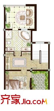 凤鸣山庄A3十六合院329平米户型三层 2室1卫