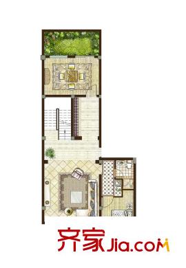 凤鸣山庄A2十六合院371平米户型阳光首层 1室2厅1卫