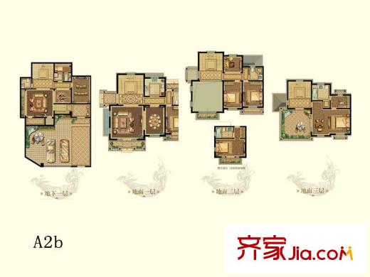 太湖锦绣园华庭A2b户型 6室3厅5卫1厨