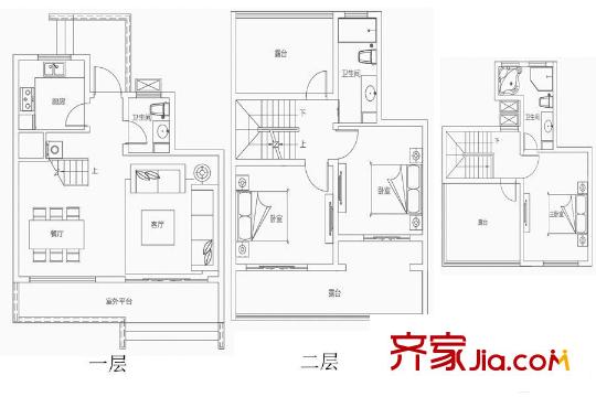 田园东方E北121平 3室2厅3卫1厨