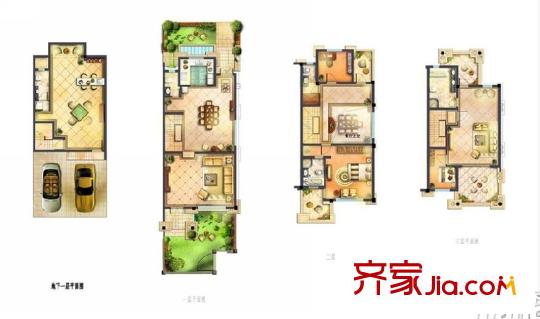 金丰・观湖铂庭D户型 3室4厅3卫1厨