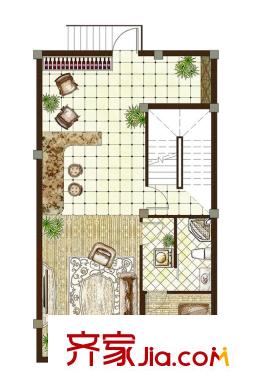 凤鸣山庄A3十六合院329平米户型阳光首层 1室2厅1卫