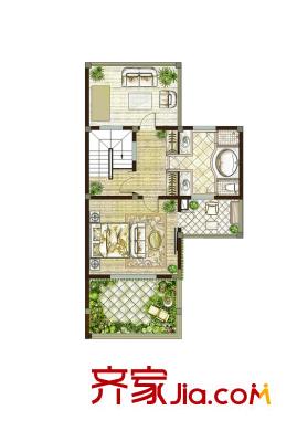 凤鸣山庄A2十六合院371平米户型三层 1室1厅1卫