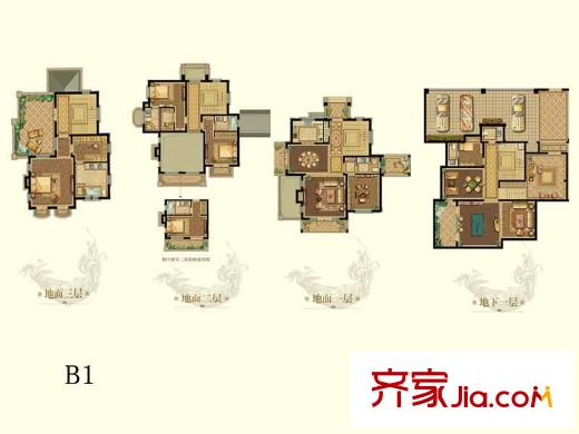 太湖锦绣园丽庭B1户型 5室6厅7卫1厨