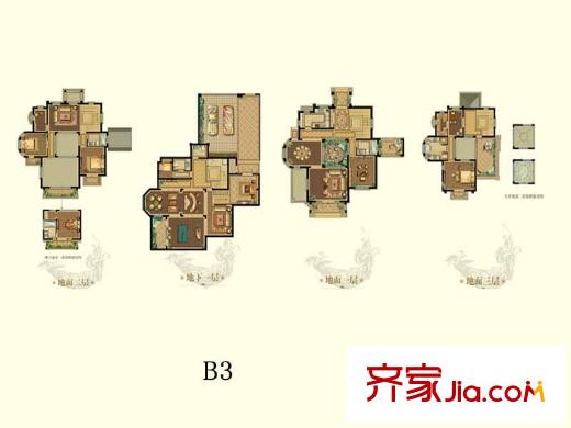 太湖锦绣园丽庭B3户型 5室7厅6卫1厨