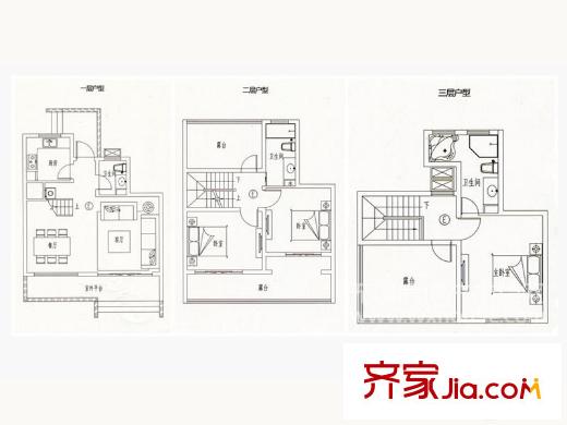 田园东方E北户型131 平 3室2厅3卫1厨