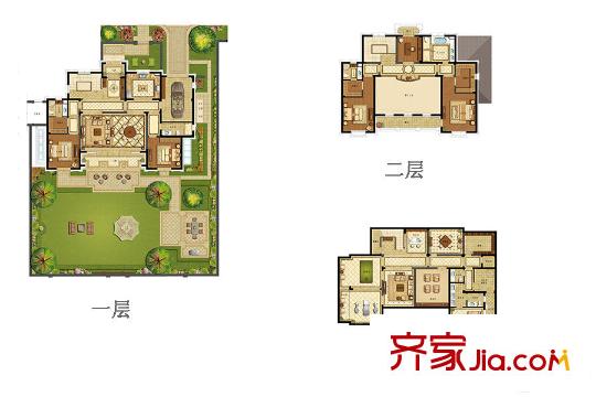 绿城雅园Sn3m户型 5室8厅6卫1厨