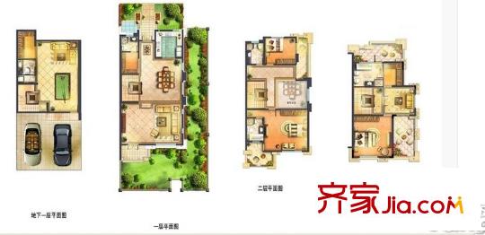 金丰・观湖铂庭C户型 3室3厅3卫1厨