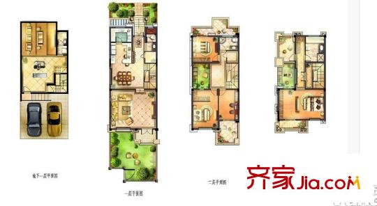 金丰・观湖铂庭G户型 3室4厅3卫1厨