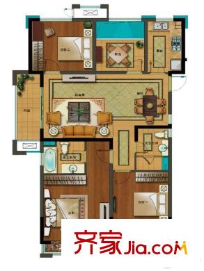 苏宁悦城C2户型 4室2厅2卫1厨