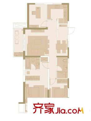 苏宁悦城D户型 3室2厅2卫