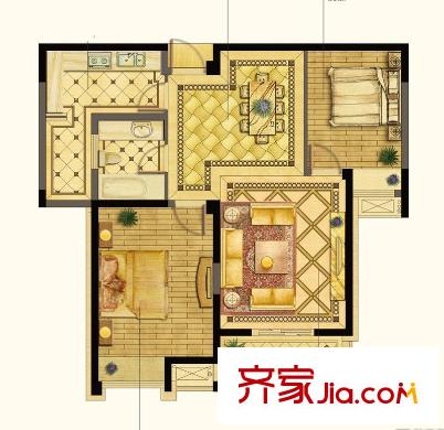 百乐和园城市公馆G6 2室2厅1卫1厨