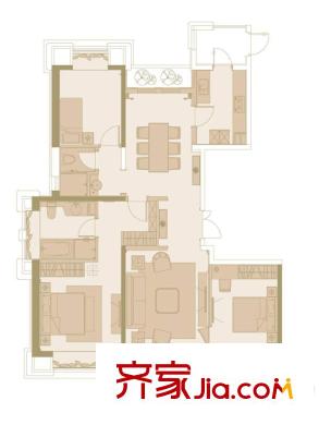 苏宁悦城B户型 3室2厅2卫