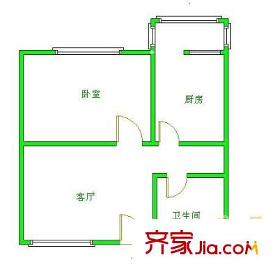 千和茗居 1室 戶型圖