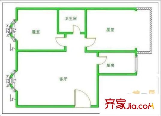 千和茗居 2室 戶型圖
