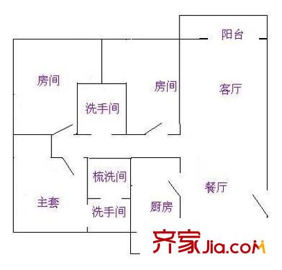 聽湖居（松山湖） 2室 戶型圖