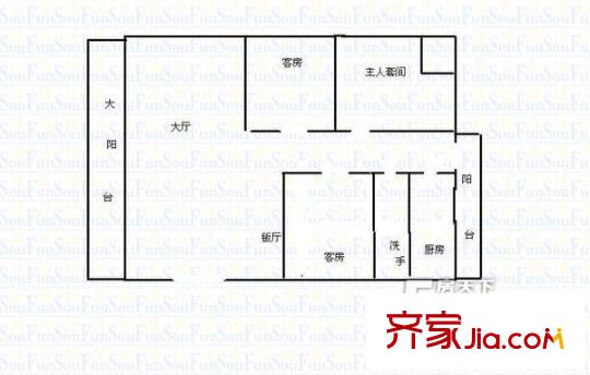 花園新村 3室戶型圖