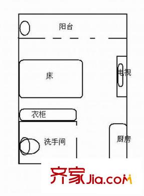 宜景康源 1室 戶型圖