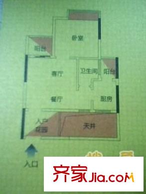 長富廣場 1室 戶型圖
