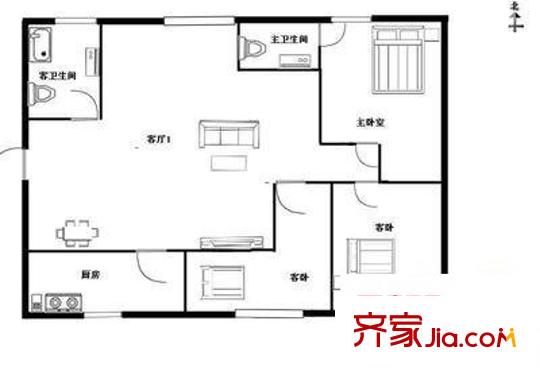 長(zhǎng)富廣場(chǎng) 3室 戶型圖
