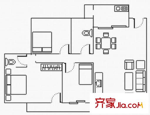 長(zhǎng)富廣場(chǎng) 3室 戶型圖