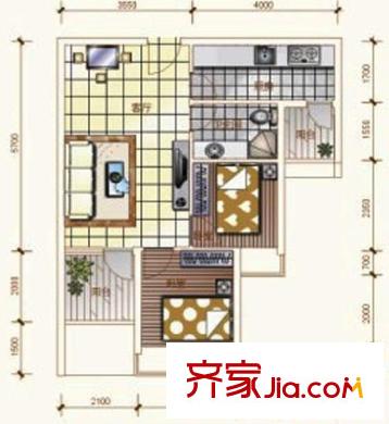 聽湖居（松山湖） 2室 戶型圖