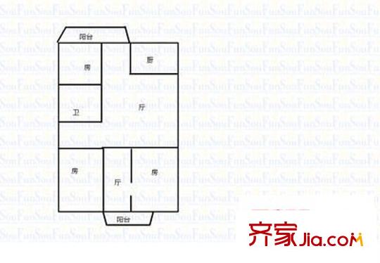 天鵝花園 3室 戶型圖