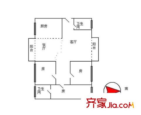 天鵝花園 2室 戶型圖