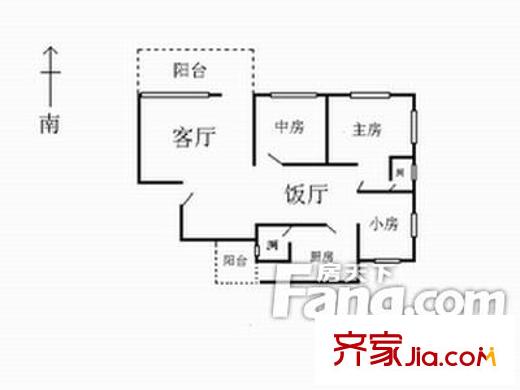 建興大廈 3室 戶型圖