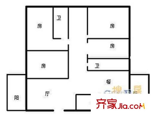 華都花園二期 4室 戶型圖