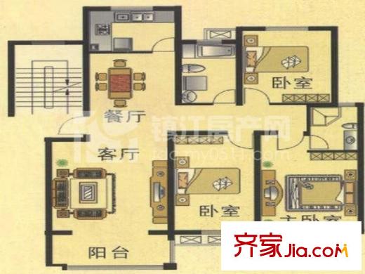 華都花園二期 3室 戶型圖
