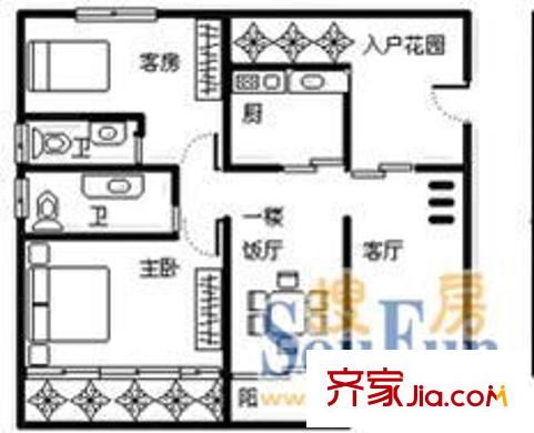 萬江住宅 3室 戶型圖