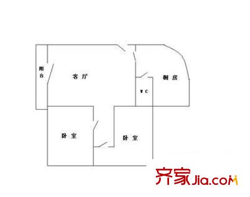 合和商住樓 3室 戶型圖