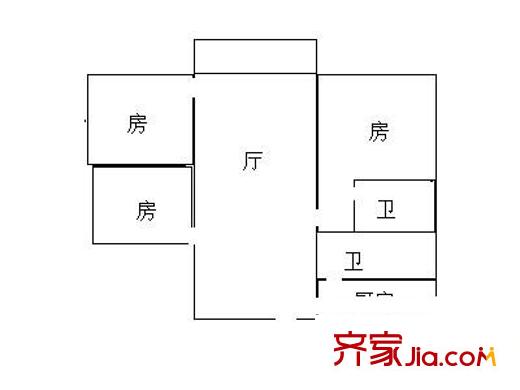 城市大廈 3室 戶型圖