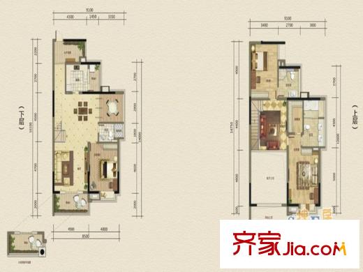中信凱旋公館戶型圖18、20棟標(biāo)準(zhǔn)層藍(lán)鉆戶型 4室3廳3衛(wèi)1廚