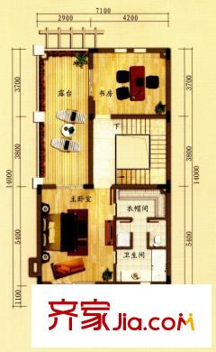 中信凱旋公館戶型圖1、4-9、12-16棟園墅三層 6室4廳5衛(wèi)1廚