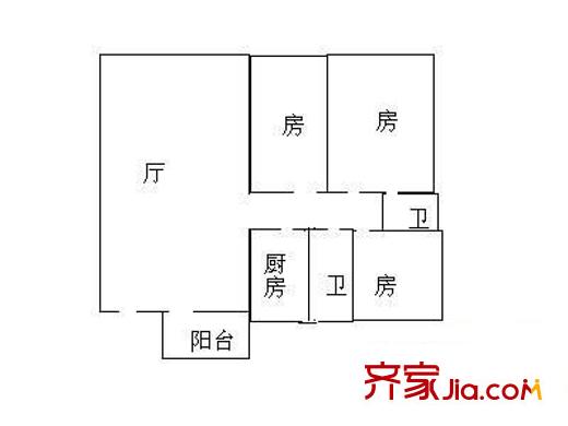 太平廣場花園 3室 戶型圖