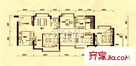 藍(lán)山錦灣三期洋房華郡標(biāo)準(zhǔn)層A2戶型 4室2廳2衛(wèi)1廚
