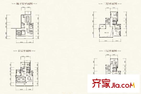 藍山錦灣三期聯(lián)排別墅C戶型 5室2廳5衛(wèi)1廚