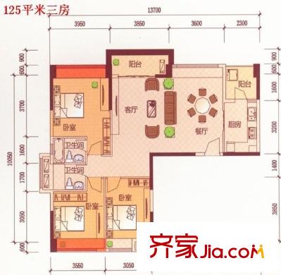 長安新世紀(jì)宜居 3室 戶型圖