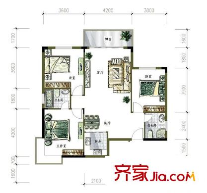 長安新世紀(jì)宜居 3室 戶型圖