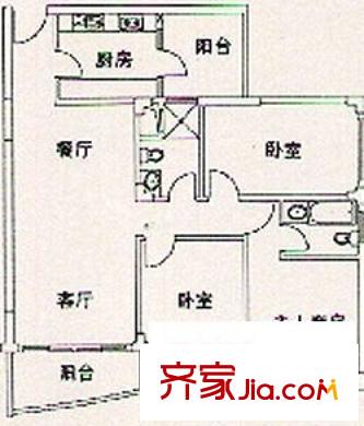 合和商住樓 3室 戶型圖