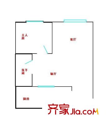 合和商住樓 1室 戶型圖